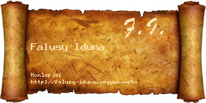 Falusy Iduna névjegykártya